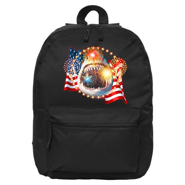 Fourth 4th Of July Fireworks Shark 16 in Basic Backpack