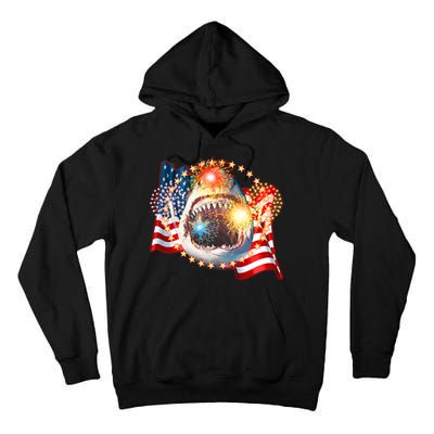 Fourth 4th Of July Fireworks Shark Tall Hoodie