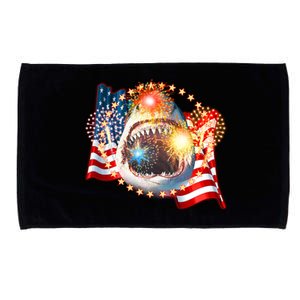 Fourth 4th Of July Fireworks Shark Microfiber Hand Towel