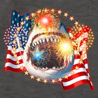 Fourth 4th Of July Fireworks Shark Vector Backpack