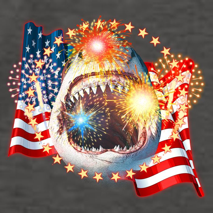 Fourth 4th Of July Fireworks Shark Vector Backpack