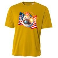 Fourth 4th Of July Fireworks Shark Cooling Performance Crew T-Shirt