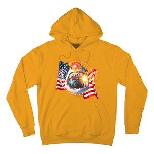 Fourth 4th Of July Fireworks Shark Hoodie