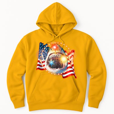 Fourth 4th Of July Fireworks Shark Hoodie