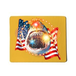 Fourth 4th Of July Fireworks Shark Mousepad