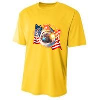 Fourth 4th Of July Fireworks Shark Youth Performance Sprint T-Shirt