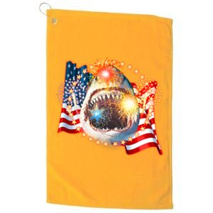 Fourth 4th Of July Fireworks Shark Platinum Collection Golf Towel