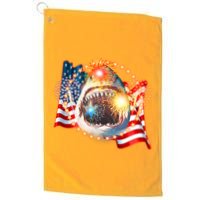 Fourth 4th Of July Fireworks Shark Golf Towel