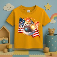 Fourth 4th Of July Fireworks Shark Toddler T-Shirt