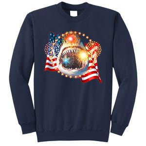 Fourth 4th Of July Fireworks Shark Sweatshirt