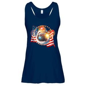 Fourth 4th Of July Fireworks Shark Ladies Essential Flowy Tank