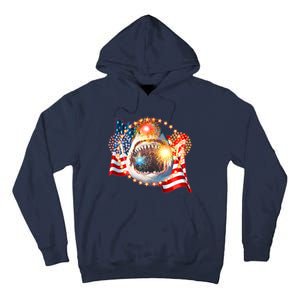 Fourth 4th Of July Fireworks Shark Tall Hoodie