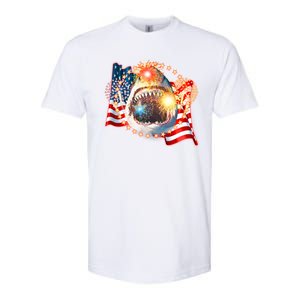 Fourth 4th Of July Fireworks Shark Softstyle CVC T-Shirt