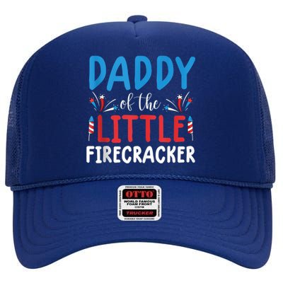 Funny 4th Of July Daddy Little Firecracker Cool Gift High Crown Mesh Back Trucker Hat