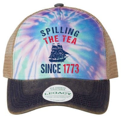 Fun 4th Of July Spilling The Tea Since 1773 History Teacher Legacy Tie Dye Trucker Hat