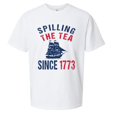 Fun 4th Of July Spilling The Tea Since 1773 History Teacher Sueded Cloud Jersey T-Shirt