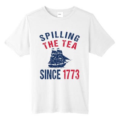 Fun 4th Of July Spilling The Tea Since 1773 History Teacher Tall Fusion ChromaSoft Performance T-Shirt