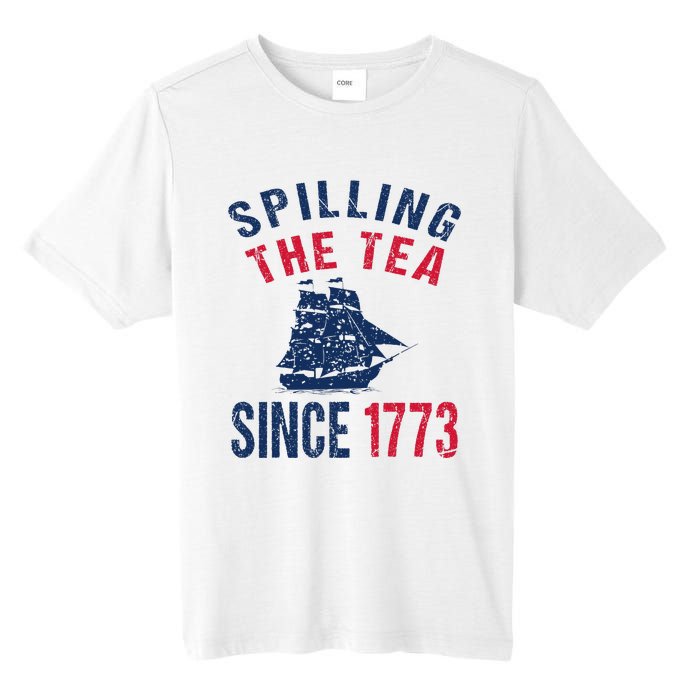 Fun 4th Of July Spilling The Tea Since 1773 History Teacher Tall Fusion ChromaSoft Performance T-Shirt