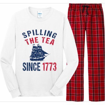 Fun 4th Of July Spilling The Tea Since 1773 History Teacher Long Sleeve Pajama Set