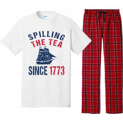 Fun 4th Of July Spilling The Tea Since 1773 History Teacher Pajama Set