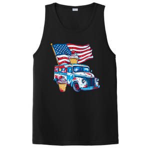 Funny 4th Of July Ice Creams Lovers And American Flag Design Cool Gift PosiCharge Competitor Tank