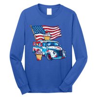 Funny 4th Of July Ice Creams Lovers And American Flag Design Cool Gift Long Sleeve Shirt