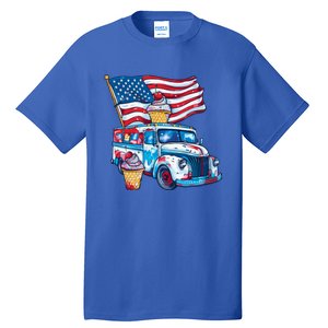 Funny 4th Of July Ice Creams Lovers And American Flag Design Cool Gift Tall T-Shirt