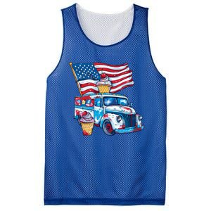 Funny 4th Of July Ice Creams Lovers And American Flag Design Cool Gift Mesh Reversible Basketball Jersey Tank