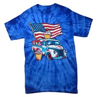 Funny 4th Of July Ice Creams Lovers And American Flag Design Cool Gift Tie-Dye T-Shirt