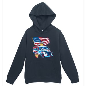 Funny 4th Of July Ice Creams Lovers And American Flag Design Cool Gift Urban Pullover Hoodie