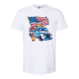 Funny 4th Of July Ice Creams Lovers And American Flag Design Cool Gift Softstyle CVC T-Shirt