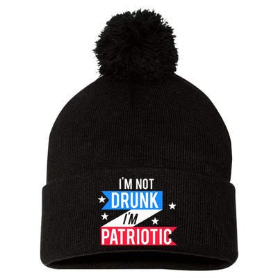 Funny 4th of July Beer Design Patriotic America Celebration Pom Pom 12in Knit Beanie