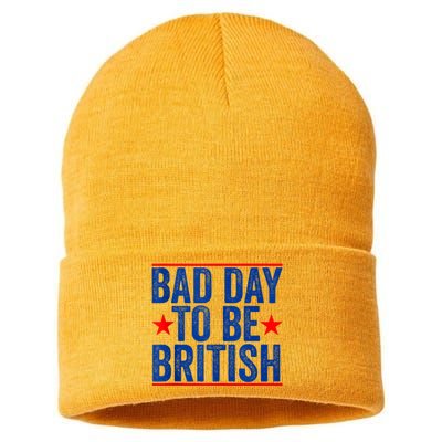 Funny 4th Of July Bad Day To Be British Sustainable Knit Beanie