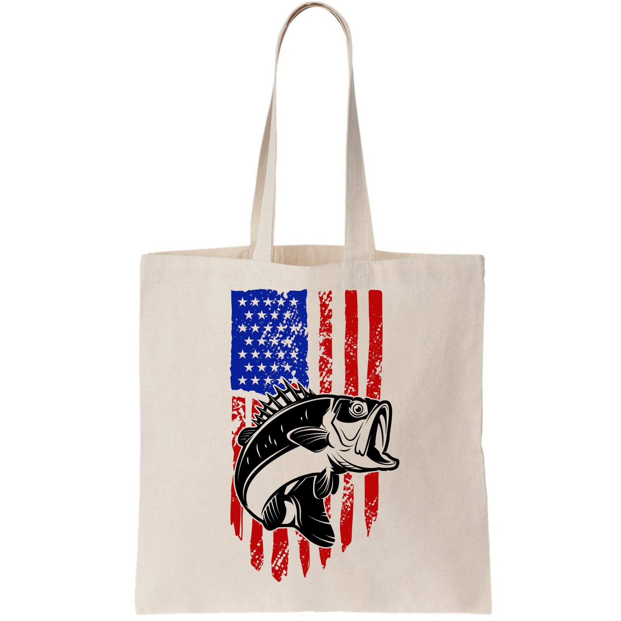Fishing 4th Of July USA Flag Bag