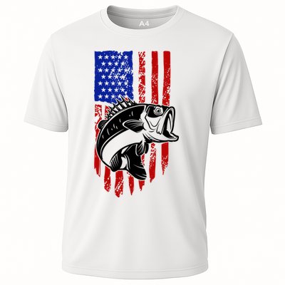 Fishing 4th Of July USA Flag Performance Shirt