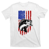 Fishing 4th Of July USA Flag T-Shirt