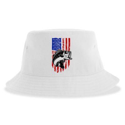 Fishing 4th Of July USA Flag Sustainable Bucket Hat