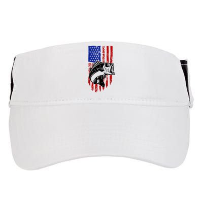 Fishing 4th Of July USA Flag Adult Drive Performance Visor