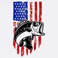 Fishing 4th Of July USA Flag 11oz C Handle Ceramic Mug