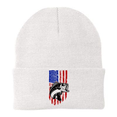 Fishing 4th Of July USA Flag Knit Cap Winter Beanie