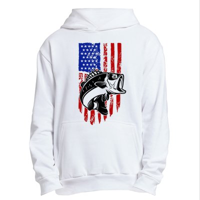 Fishing 4th Of July USA Flag Urban Pullover Hoodie