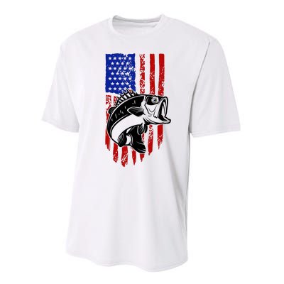 Fishing 4th Of July USA Flag Performance Sprint T-Shirt