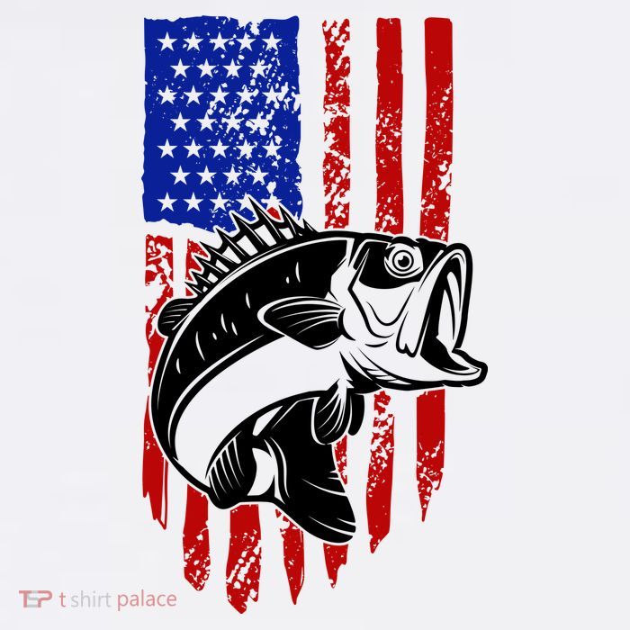 Fishing 4th Of July USA Flag Baby Bodysuit