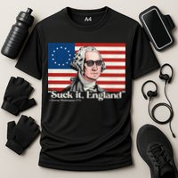 Funny 4th Of July Suck It England Patriotic 1776 USA Flag Cooling Performance Crew T-Shirt