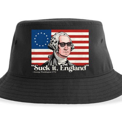 Funny 4th Of July Suck It England Patriotic 1776 USA Flag Sustainable Bucket Hat