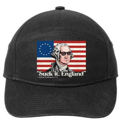 Funny 4th Of July Suck It England Patriotic 1776 USA Flag 7-Panel Snapback Hat