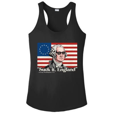 Funny 4th Of July Suck It England Patriotic 1776 USA Flag Ladies PosiCharge Competitor Racerback Tank