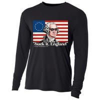 Funny 4th Of July Suck It England Patriotic 1776 USA Flag Cooling Performance Long Sleeve Crew