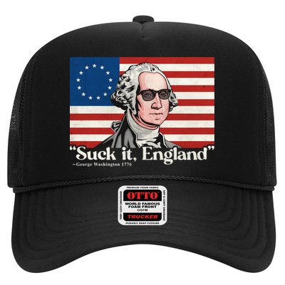 Funny 4th Of July Suck It England Patriotic 1776 USA Flag Trucker Hat