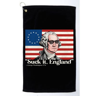 Funny 4th Of July Suck It England Patriotic 1776 USA Flag Golf Towel